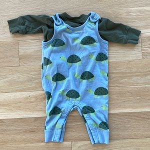 Hanna Andersson Two Piece Turtle Set 3-6 mo